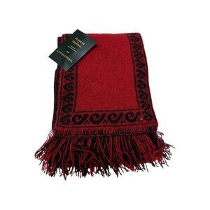 Lothlorian Scarf Reversible Red Black Scroll Possum Merino Blend New Zealand